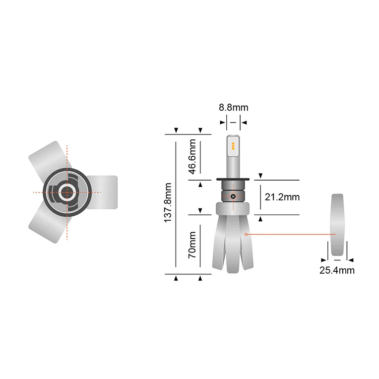 STEDI Copper Head H1 LED Headlight Conversion Kit - Image 4