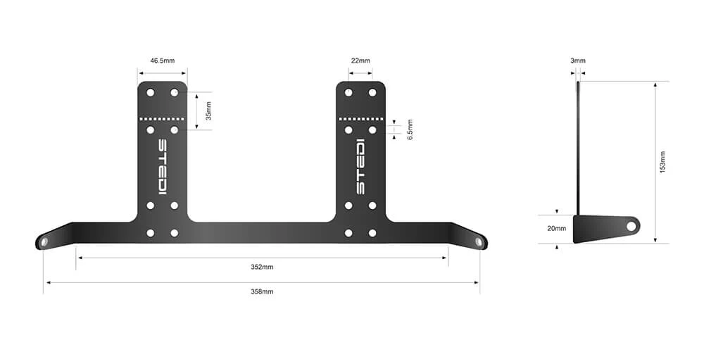 STEDI License Plate Reverse Bracket (To Suit Micro V2 13.9 Inch) - Image 9