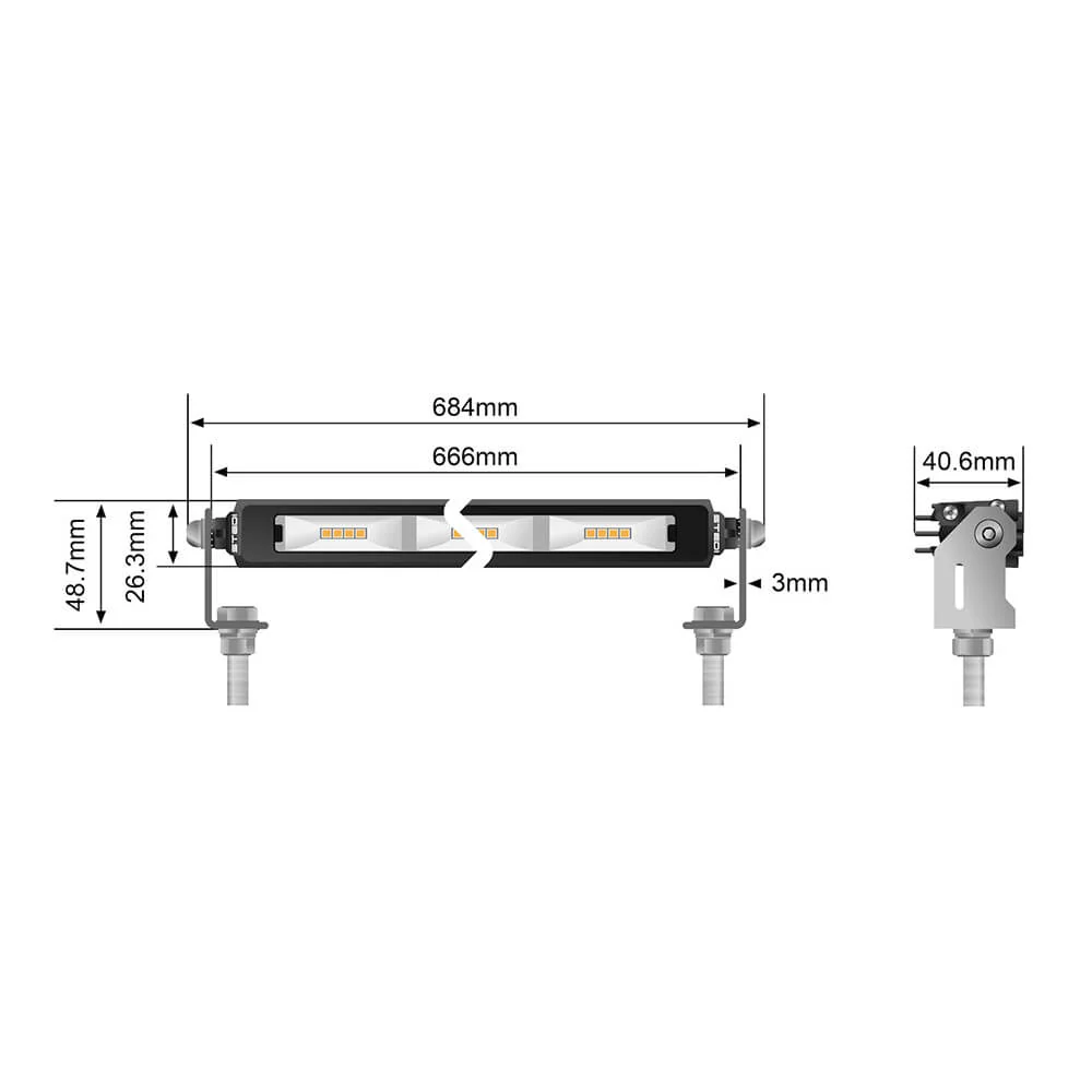 STEDI Micro V2 26" Inch 48 LED Flood Light (Amber) - Image 6